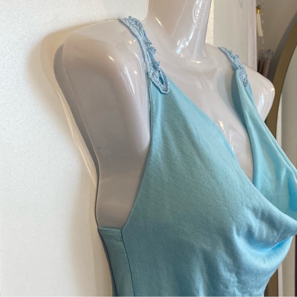 Sirens Light Blue Cowl Neck Lace Racerback Top Size Small - Picture 8 of 16
